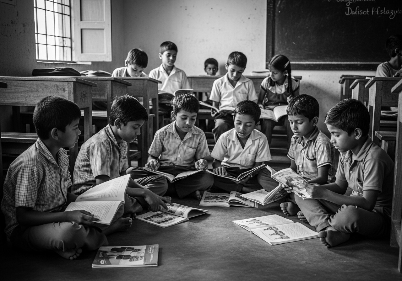 Children reading together